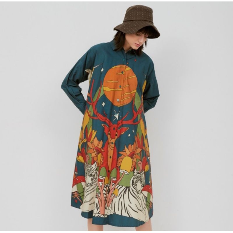 NONA. Maja Dress Indigo Blue - Midi Dress (preloved)