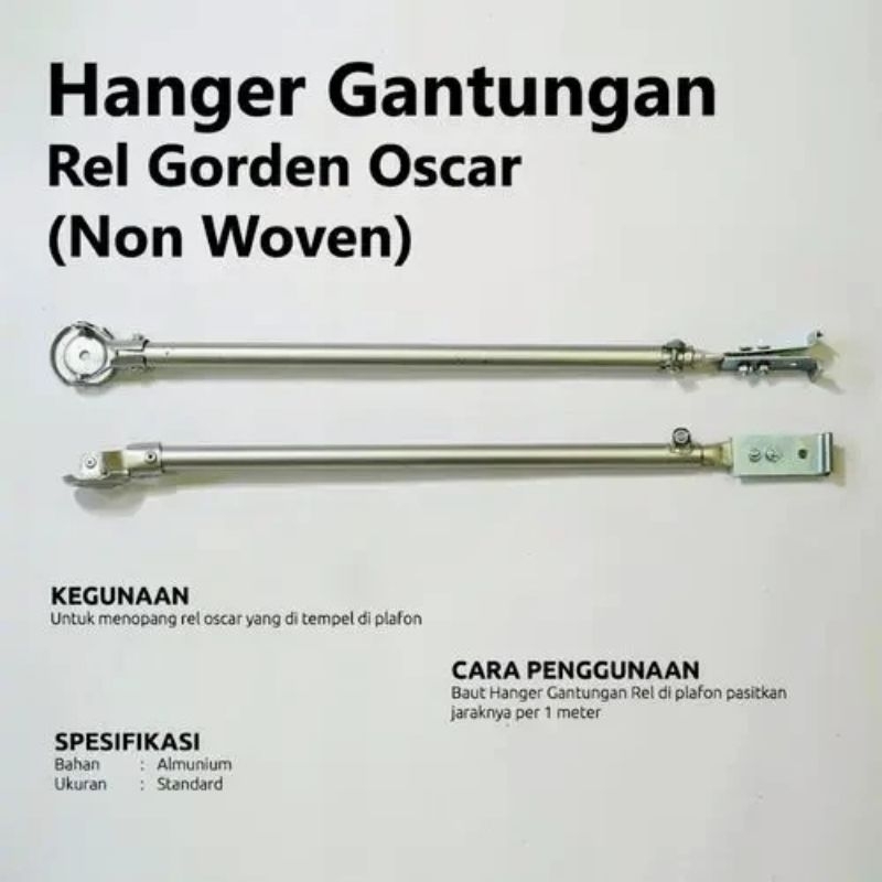 HANGER GANTUNGAN RELL GORDEN/TIANG PENYANGGA/ROLET/BRAKET GORDEN/AKSESORIS GORDEN