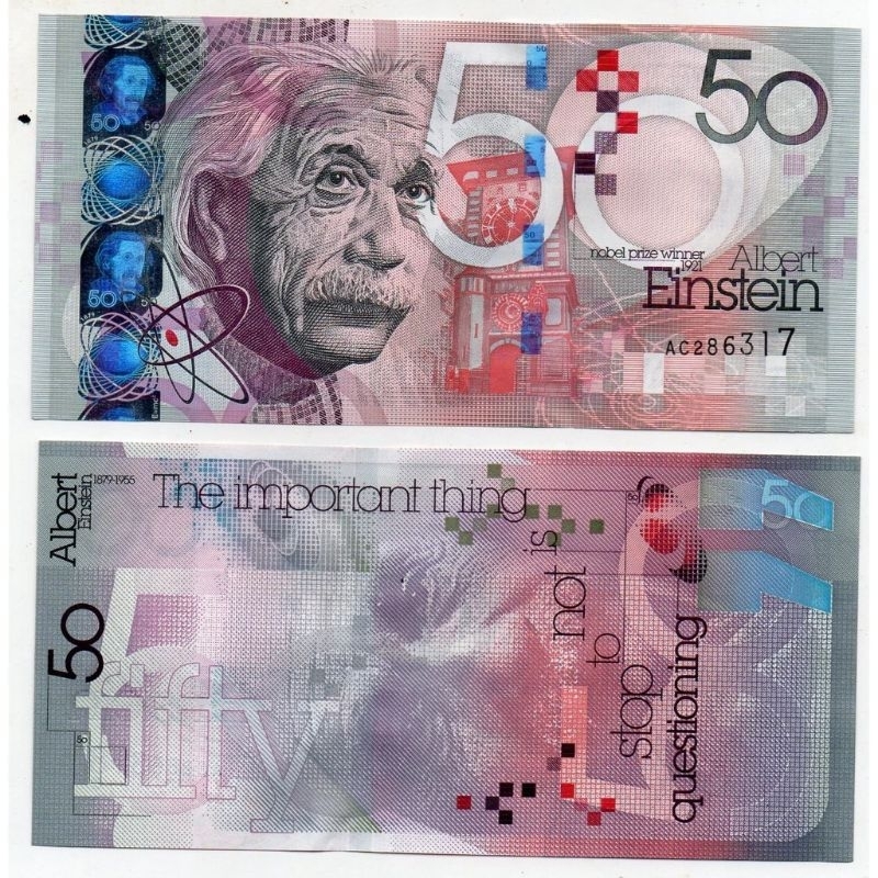 testnote albert einstein 50