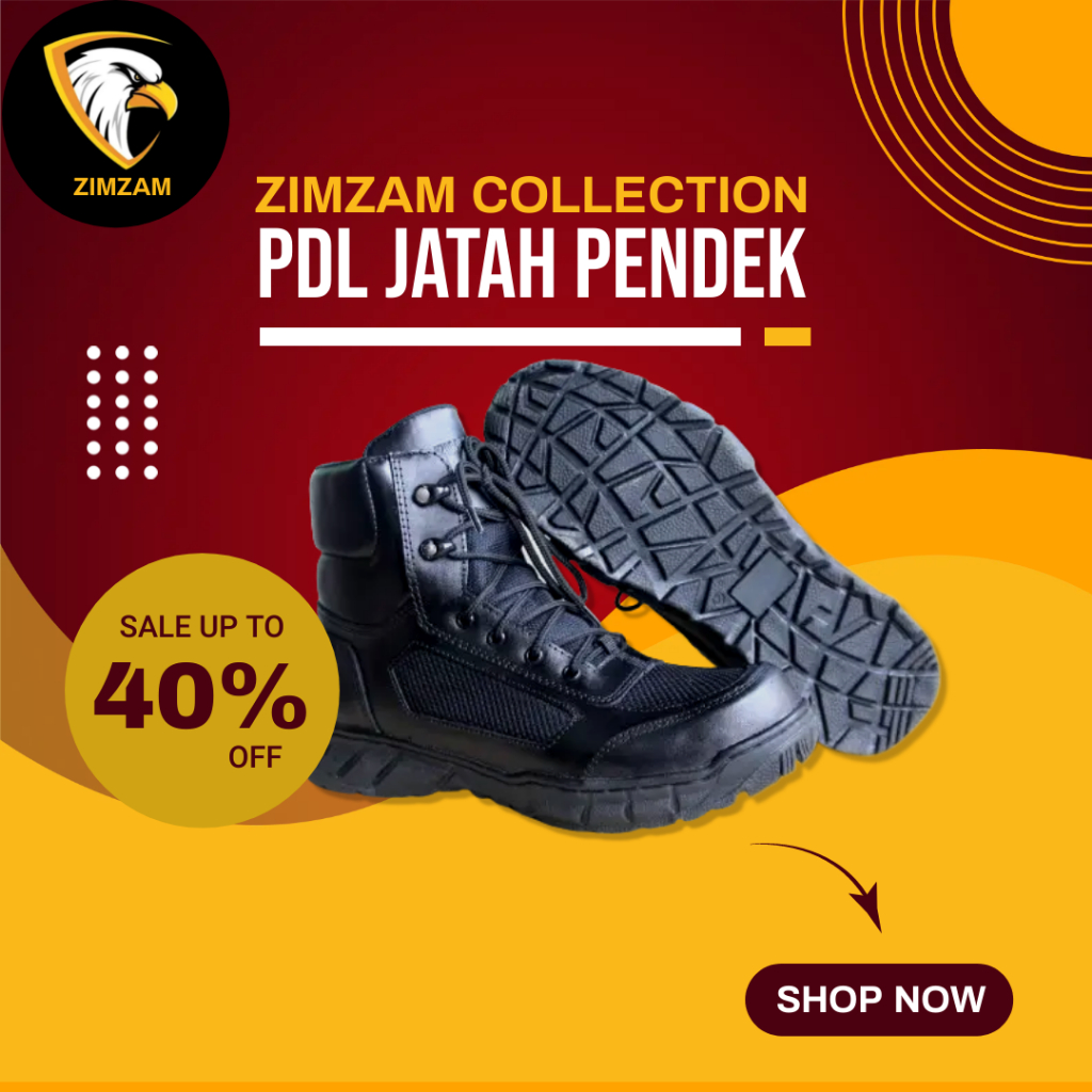 PROMO SEPATU SAFETY BOOTS PRIA PDL WEBA JATAH PENDEK HITAM KULIT ASLI-JALA TAWON