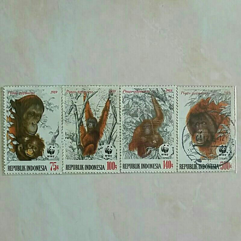 

(AB) Perangko Indonesia 1989 Óráng Útán Set Lengkap 4pcs Used