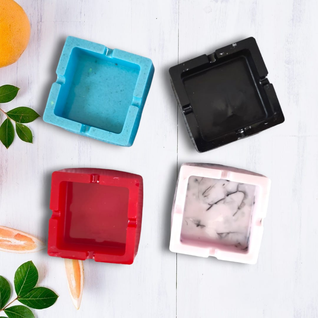 Asbak Rokok Unik Square / Aesthatic Handmade DIY Bahan Resin Epoxy / Untuk Dekorasi Rumah