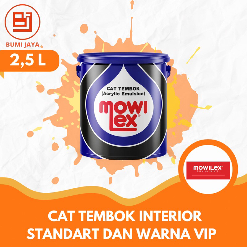 cat tembok interior mowilex 2,5ltr warna standard warna khusus warna vip