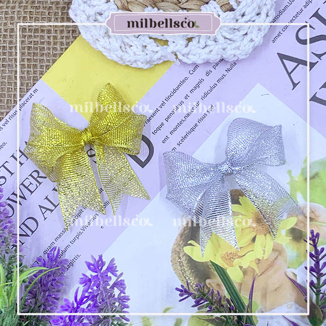 

Pita Jadi Kupu Emas Perak 6x6 (3/4" 2cm) Pita Hias Natal Hampers Undangan