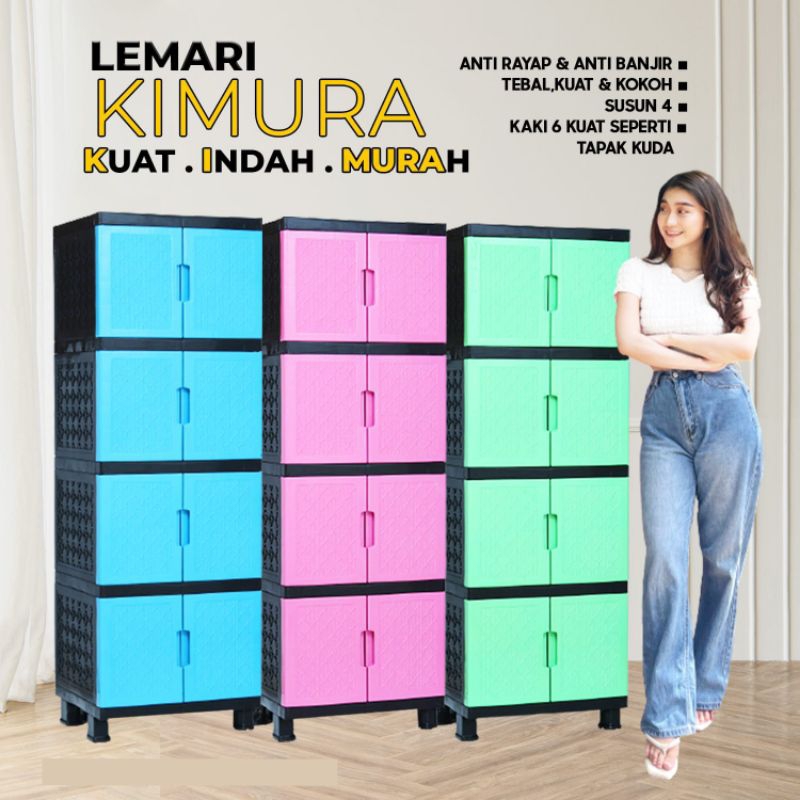 Lemari Plastik Kimura Susun 4 Tingkat