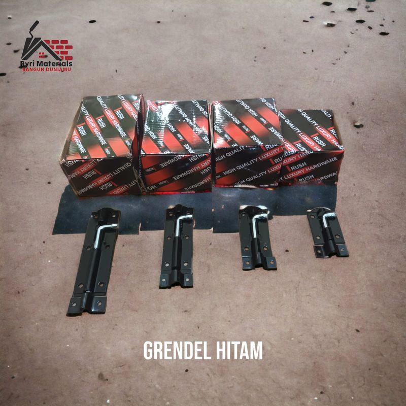 Grendel hitam / Grendel pintu / Grendel double plat / Grendel