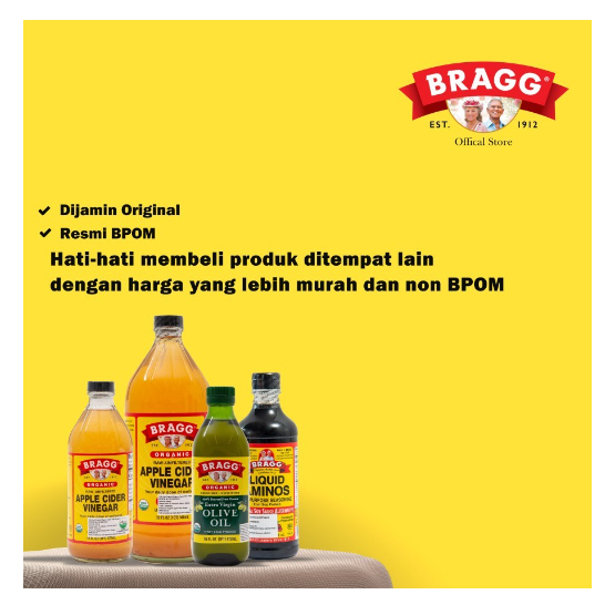 

Paket 12 Botol Bragg Organic Raw Unfiltered Apple Cider Vinegar 946 ml