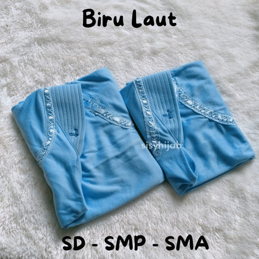 hot jilbab serut sekolah anak jilab sekolah biru muda pita paud tk sd smp sma by sisyhijab