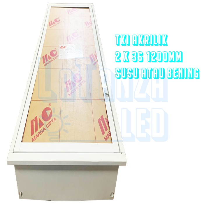 Kap Lampu TKI Akrilik 2x36 LED Philips KAP TKI Acrilic 2 x 36 KOMPLIT