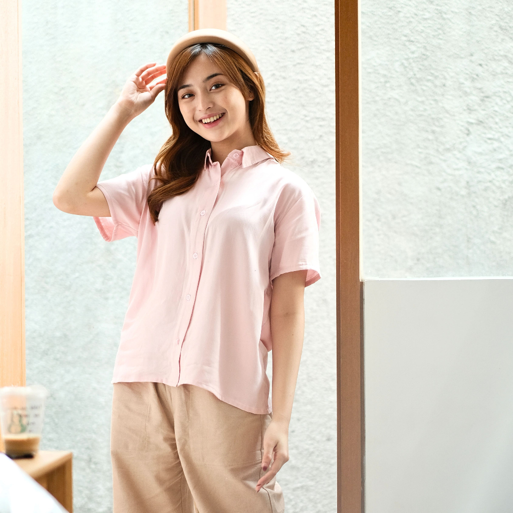 Rustic - Shirt Rayon Crop - Atasan Crop Wanita