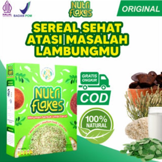 

NO.1Nutriflakes Sereal Umbi Garut Asam Lambung - Ampuh Mengatasi Asam Lambung Gerd, Maag 1 Box