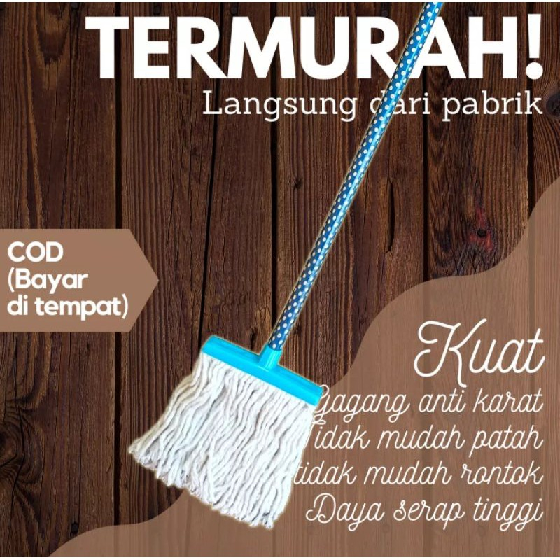 LAP PEL LANTAI TONGKAT KAYU MURAH MEREK RAHAYU / PAJERO / MU