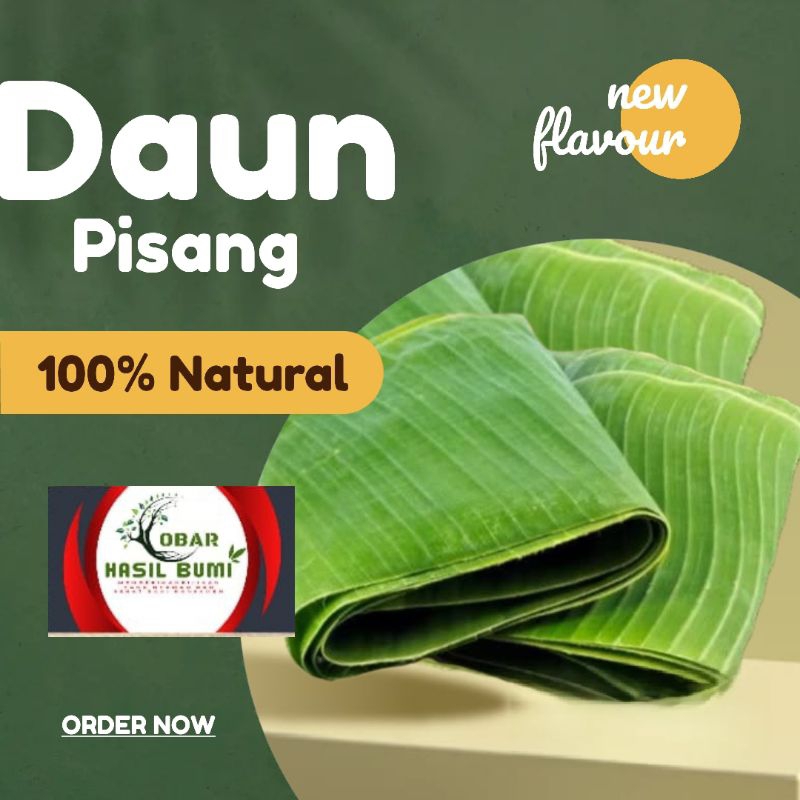 

Daun pisang segar per ikat (5 - 7 lembar)