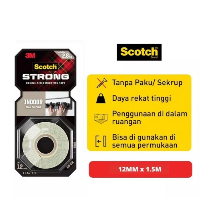 

Scotch 3M Perekat Isolasi Indoor Mounting Tape 110-S12 12 MM X 1.5 M