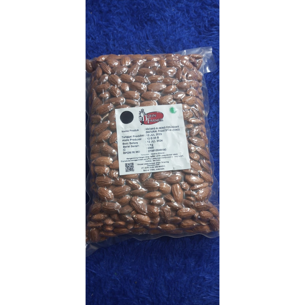 

kacang almond panggang john farmer 1kg