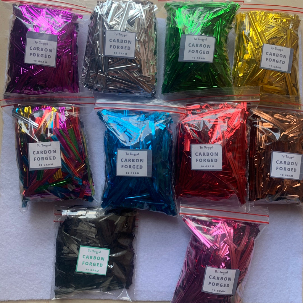 Carbon Forged Besar 10gr Serat Metalik Warna warni Kevlar Sticker Stiker Skotlet Body Motor Bahan Mo