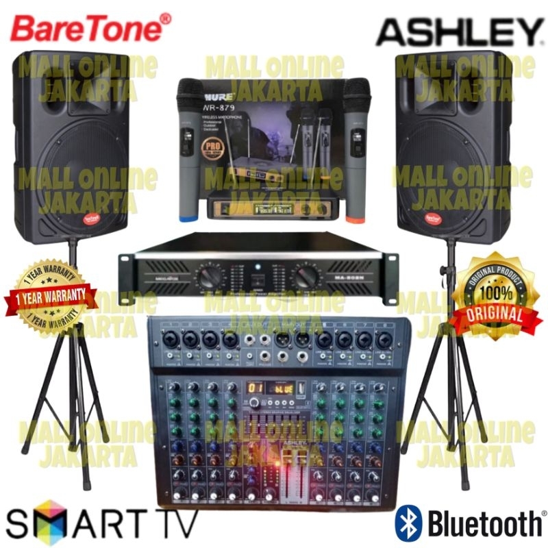 Paket Speaker Baretone 15 Sound system 800 watt 8 channel 1530W