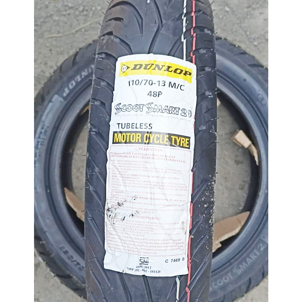Ban Depan Motor YAMAHA NMAX DUNLOP SCOOTSMART 2 110/70 Ring 13 Tubeless