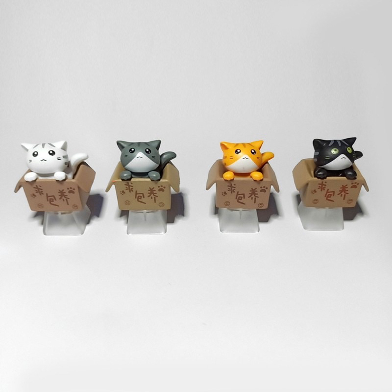 Keyboard Acc Keycaps Cute Cat In The Box