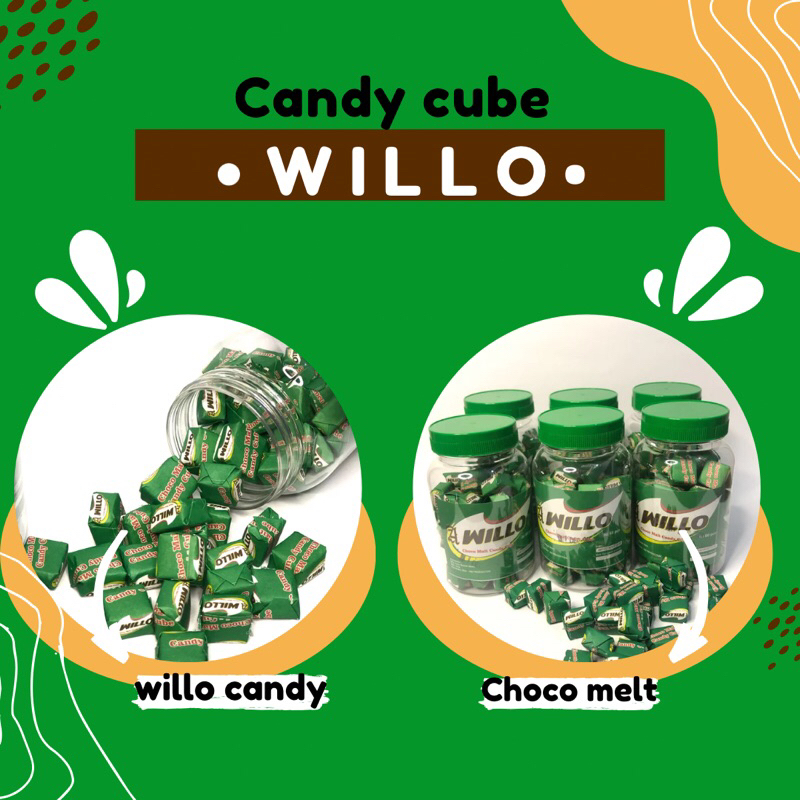 

WILLO CANDY CUBE isi 60pcs/ PERMEN VIRAL rasa cokelat|Bisa COD