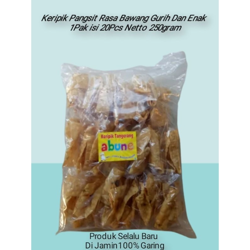 

Keripik Pangsit Kripik Rasa Bawang Gurih Renyah 1 Pak isi 20 Pcs