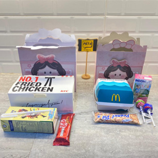 

2Xbtygneal Sakha Snack ) 10 Pcs Gable Snowman Snowgirl / Goodie Bag Boy Girl / Kotak Kfc / Box Kfc /