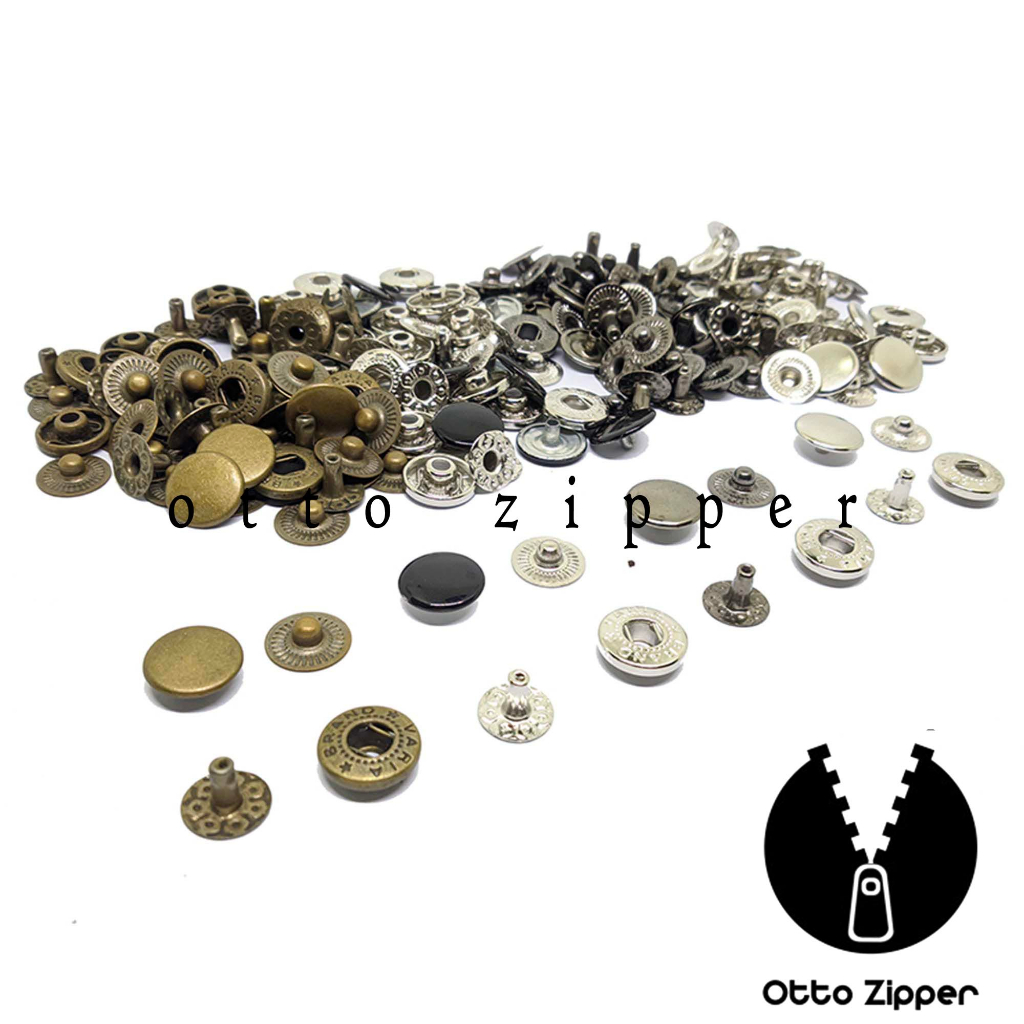 Kancing Cetet / Kancing Jaket 12mm Isi 50 Set Nikel V 330 Nk