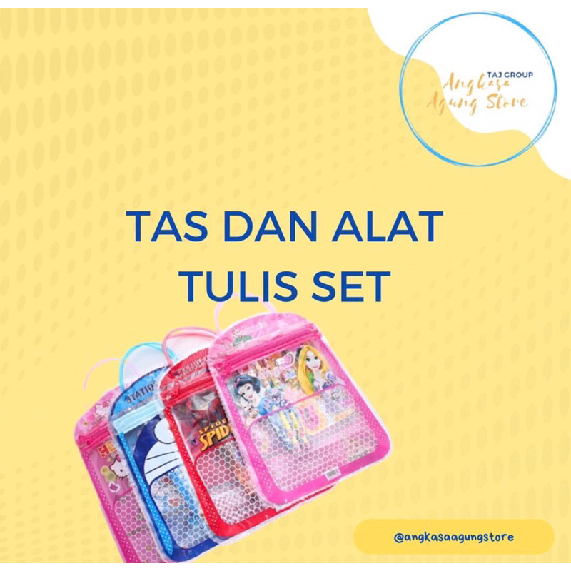 

TAS DAN ALAT TULIS SET BUKU PENGGARIS PENGHAPUS RAUTAN PENSIL