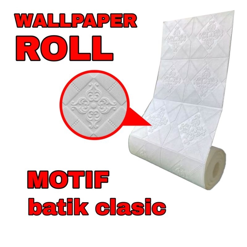 wallpaper dinding roll motif batik wallfoam timbul panjang 5 meter
