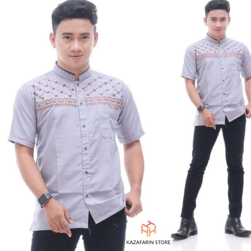 PREMIUM BAJU KOKO BORDIR LENGAN PENDEK JASUKE