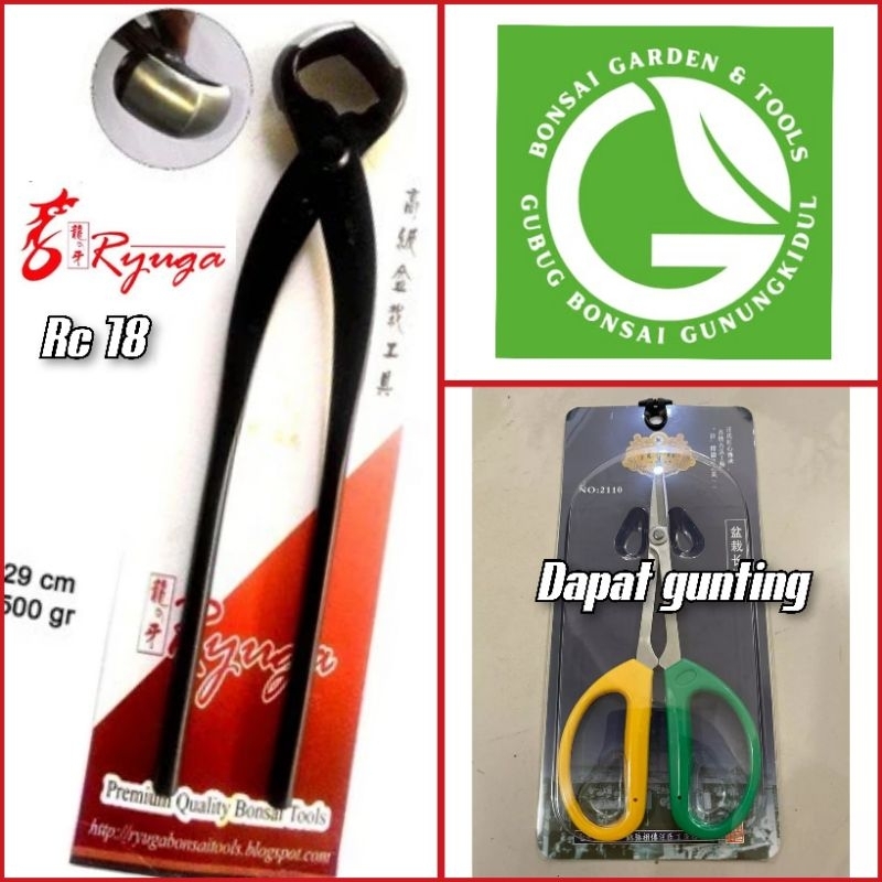 TANG CATOK KREKUT BONSAI RYUGA RC 18, bonus gunting pruning