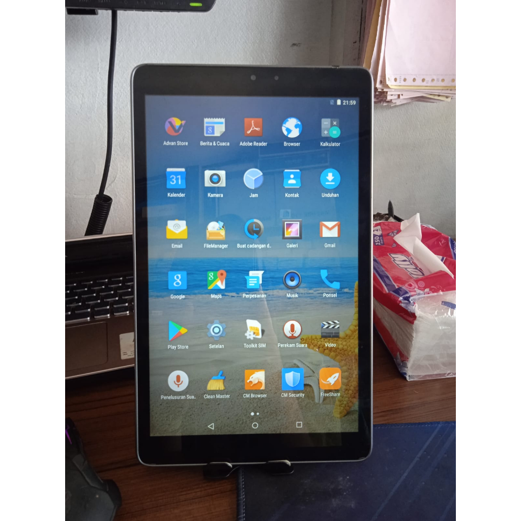 Advan Tablet T3h (SECOND) -  Minus touchscreen hanya setengah layar