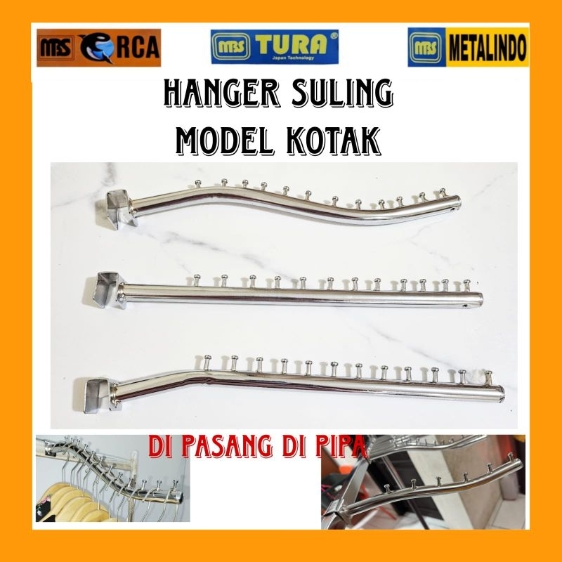 Gantungan Baju suling / Hanger display suling Model KOTAK
