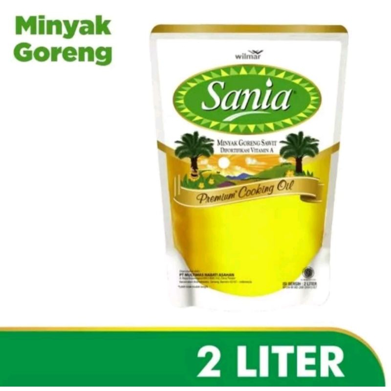 Minyak Goreng Sania Kemasan Refill Pouch 2 Liter / Minyak Makan Sania Refill Bungkus 2liter / Minyak