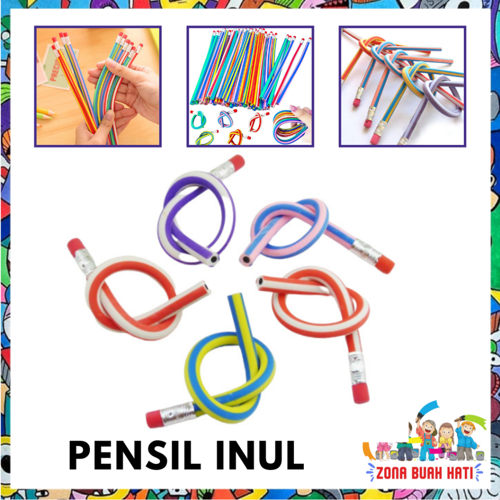 

ZBH Pensil Lentur Fleksibel Pensil Gulung Flexibel Pensil Sekolah Lentur Unik Lucu Alat Tulis Sekolah Anak Pencil Karet Inul Dapat Digulung Ditekuk Unik