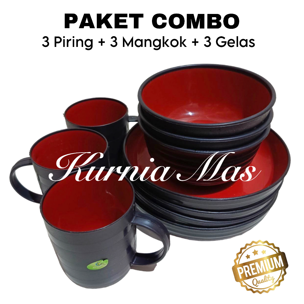 PAKET COMBO 9 Pcs Piring Mangkuk Gelas Ramen Mewah Ulir Mangkok Ramen Hitam Ulir