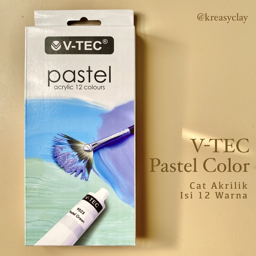 

V-TEC PASTEL ACRYLIC COLOR - CAT AKRILIK WARNA PASTEL - CAT LUKIS BAGUS WARNA LEMBUT - MELUKIS DI