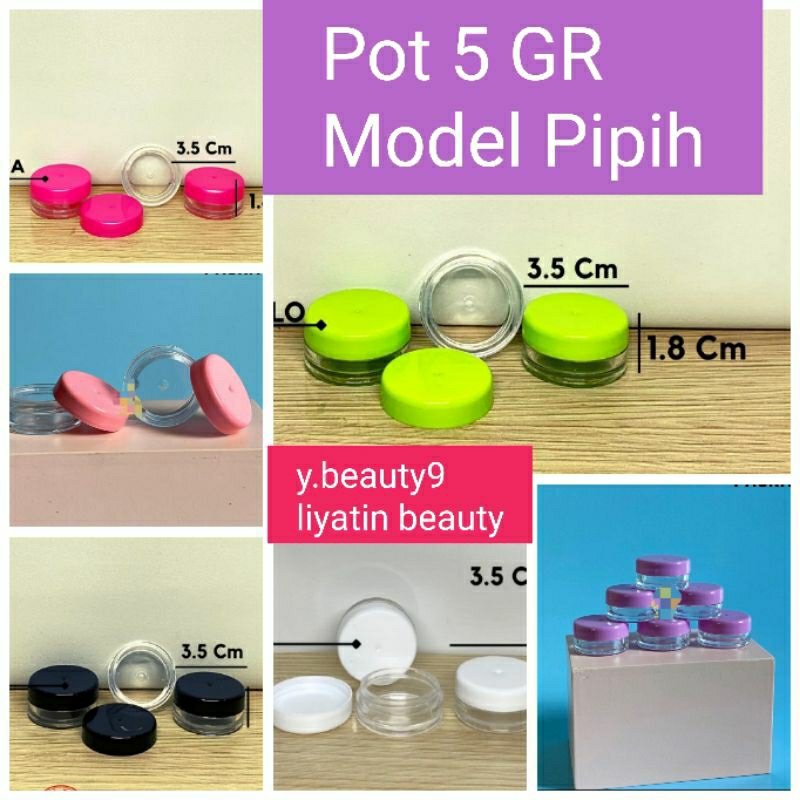 Pot 5 Gram [PART 2] Model Pipih Ecer Pot 5Gr Pot 5 Gr Pot Kosmetik 5 Gr Pot Salep Jar Salep Jar Pele
