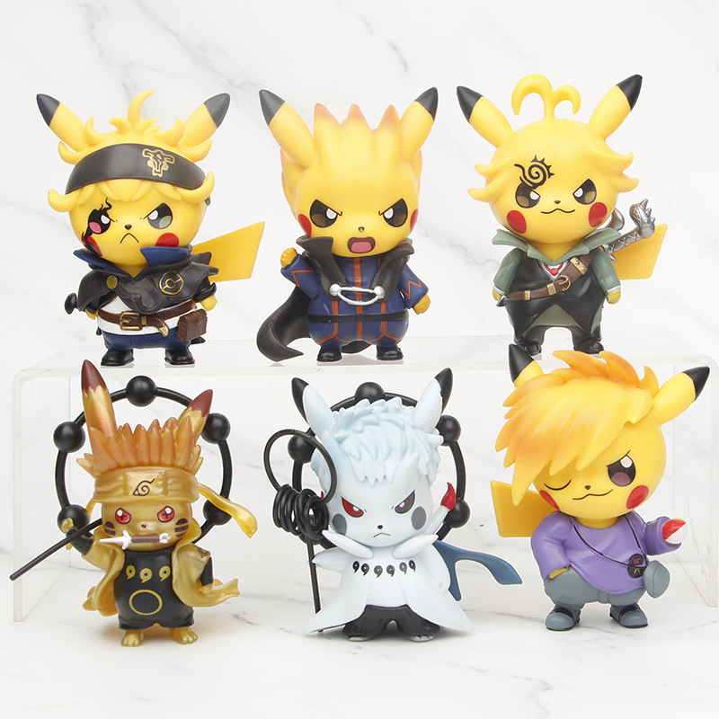 ACTION FIGURE POKEMON PIKACHU COSPLAY NARUTO MELIODAS BLACK CLOVER MINIATUR MAINAN KOLEKSI / KOLEKSI
