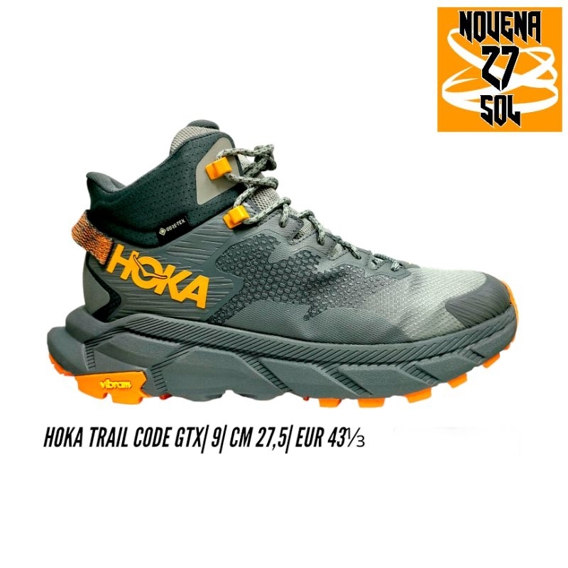 Sepatu Hiking, Trekking - HOKA - Trail Code GTX - Castlerock/Persimmon Orange, ORIGINAL, EUR 43⅓
