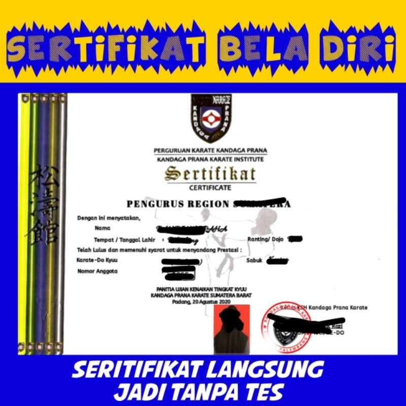 SERTIFIKAT BELA DIRI (KARATE)