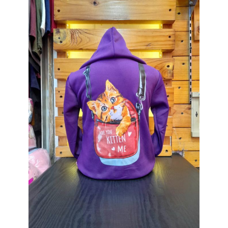 Model Terbaru/Jaket Anak Perempuan Cat Kitten/Kids Jacket/Jaket Anak Perempuan 7 Tahun/Jaket Anak Pe