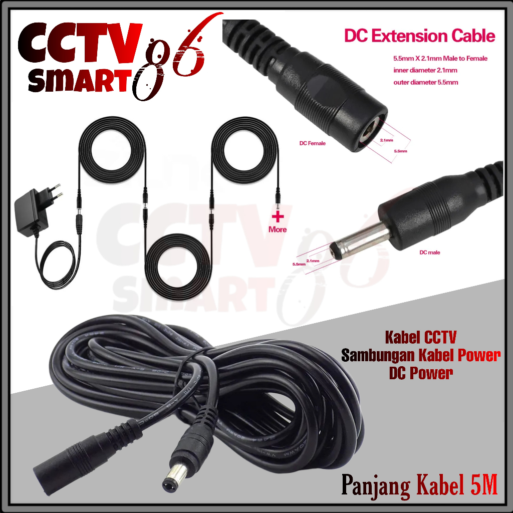 Sambungan Kabel POWER CCTV 5,5MM Sambungan Kabel Listrik Kabel Tembaga