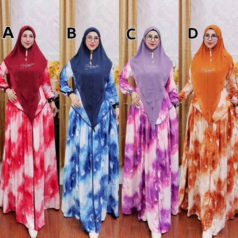 Homey Series Rainbow by Hannatia || Set Gamis Syari