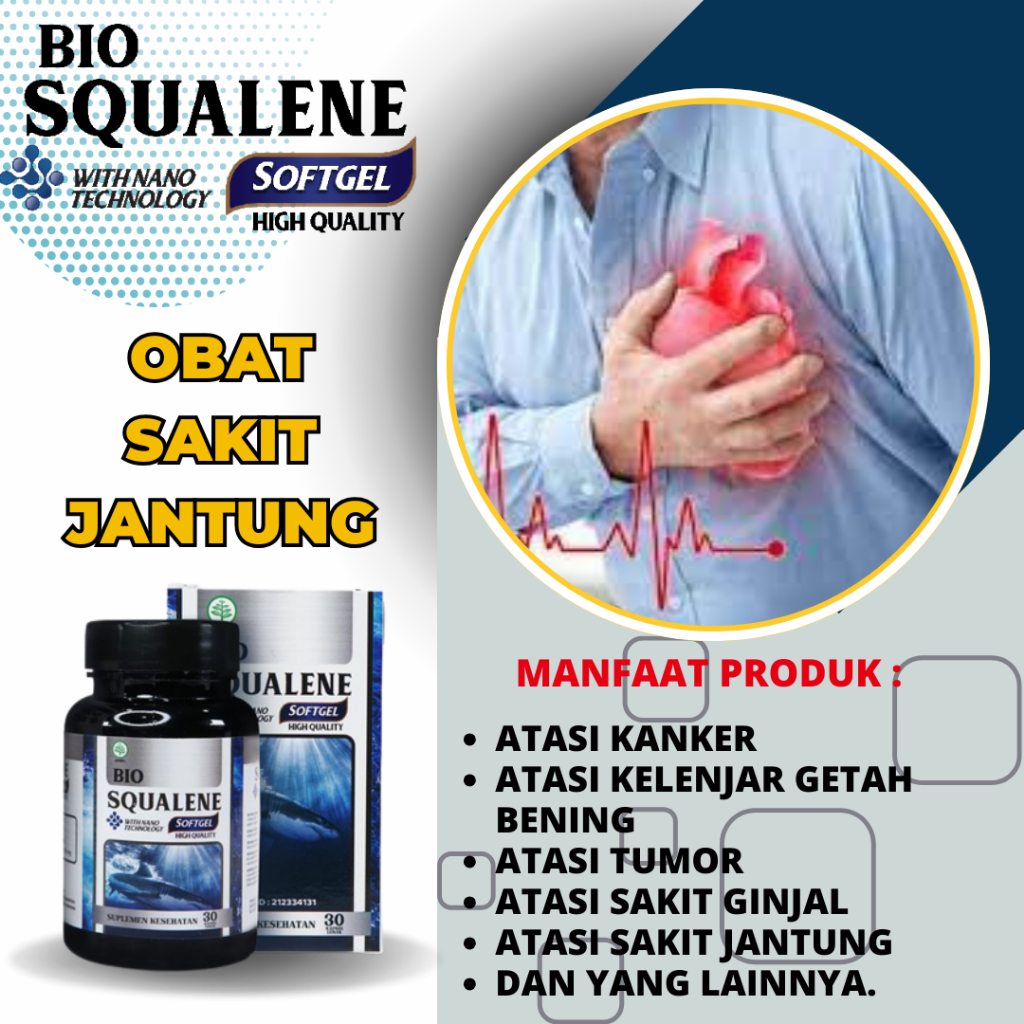 

Softgel Ekstrak Minyak Hati Ikan Hiu Untuk Mengatasi Penyakit Sakit Jantung - BIO SQUALENE