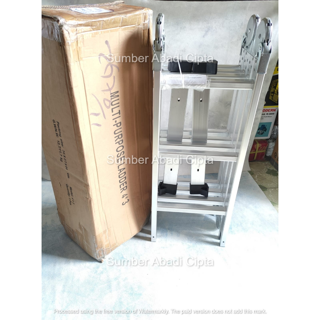 DT 4x3 3.5M Tangga Lipat Aluminium Multifungsi Multipurpose 3.5 Meter