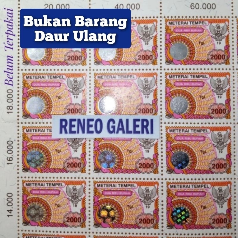 

1 Biji Materai Original 2000 Rupiah tahun 1995 1996 1997 1998 1999 Matrai Tempel Rp meterai Metrai lama 2.000 kuno