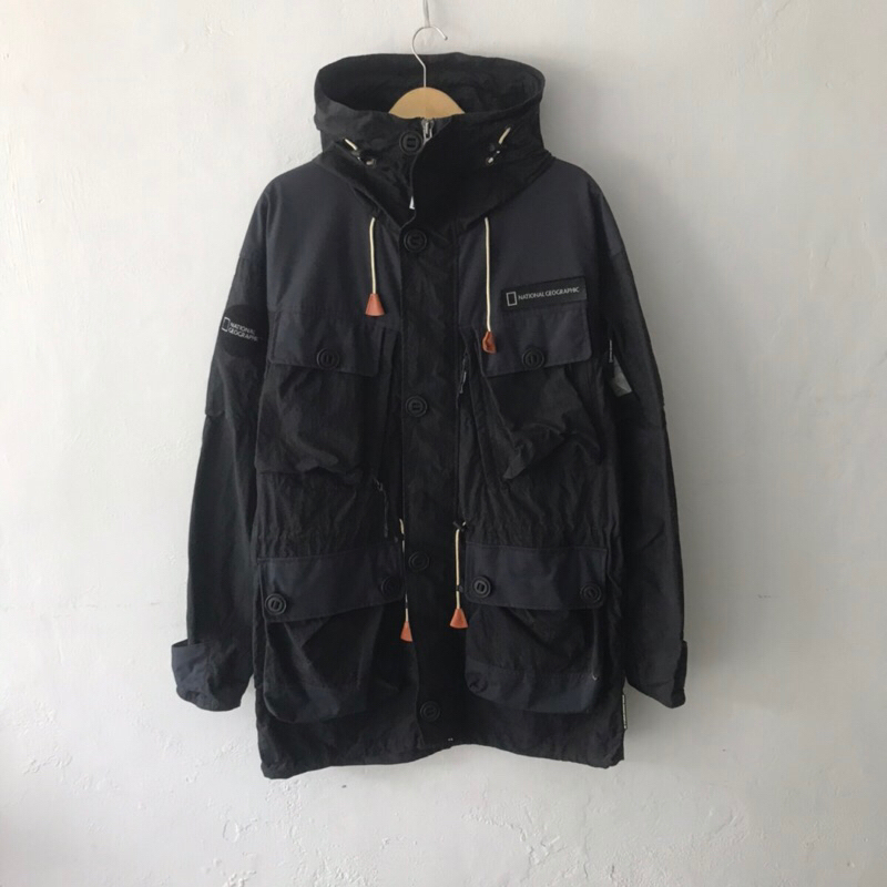 NATIONAL GEOGRAPHIC PARKA JACKET ORIGINAL / SIZE XL / WARNA HITAM NAVY
