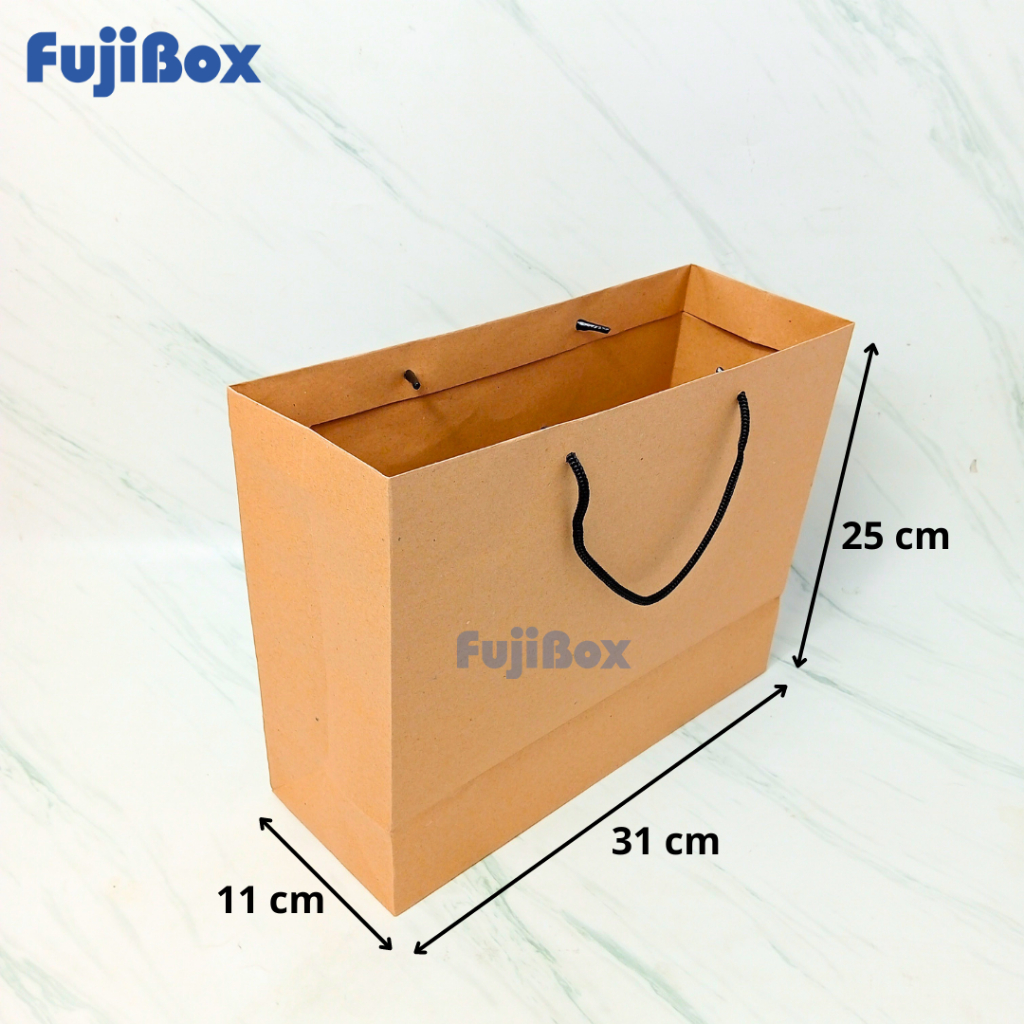 

(10 Pcs) PAPER BAG KANTONG KERTAS KRAFT 11 X 31 X 25