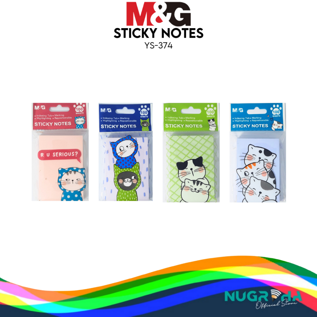 

MEMO STICK NOTE STICKY NOTES PASTEL M&G YS374 3X2 INCH